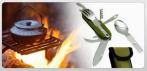 На походный складной прибор (3 в 1) в футляре.  Нож, вилка и ложка - под одной 