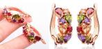 На позолоченные серьги с яркими кристаллами