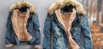 На теплую джинсовую куртку с меховой подстежкой и воротником